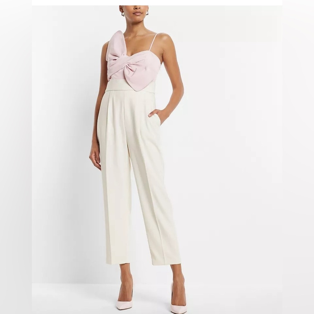 💓Express pink & cream jumpsuit Small NWT